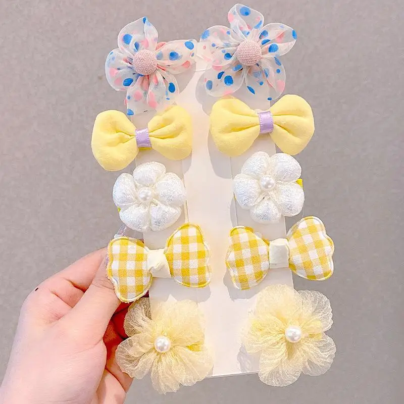 Children's Bow & Flower Hair Clips Set - Image 4