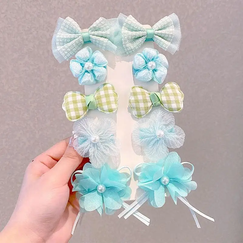 Children's Bow & Flower Hair Clips Set - Image 7