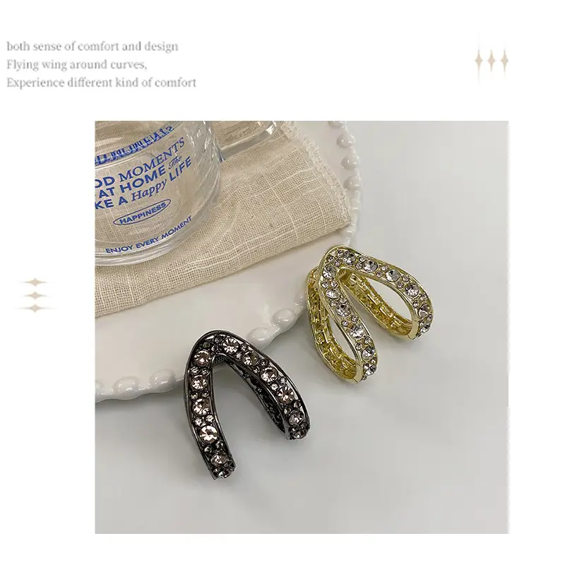 Black V-Shape Medium Hairpin Clip for Women — feature 26