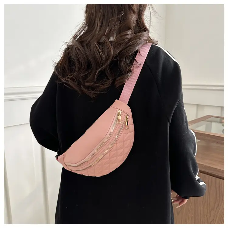 Women's Rhomboid Saddle Crossbody Bag White Nylon Spring 2024 - Image 8
