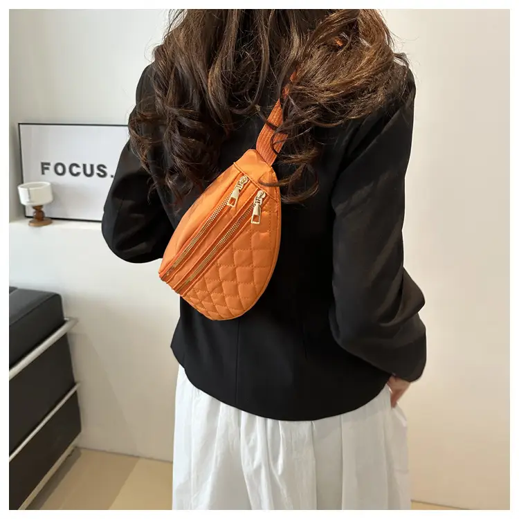 Women's Rhomboid Saddle Crossbody Bag White Nylon Spring 2024 — feature 12