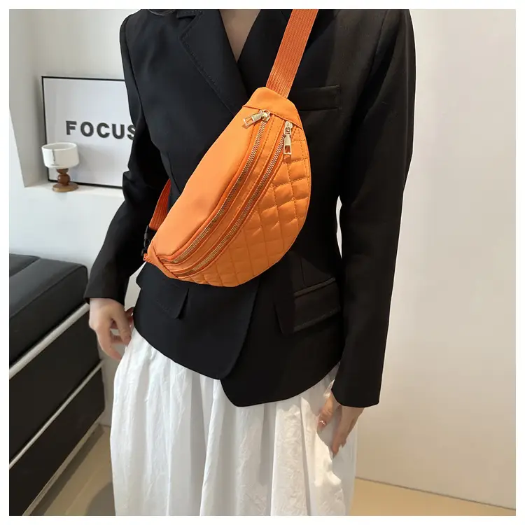 Women's Rhomboid Saddle Crossbody Bag White Nylon Spring 2024 — feature 13
