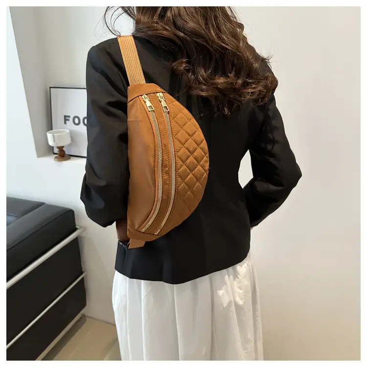 Women's Rhomboid Saddle Crossbody Bag White Nylon Spring 2024 — feature 14