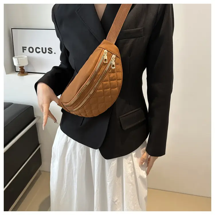 Women's Rhomboid Saddle Crossbody Bag White Nylon Spring 2024 — feature 16