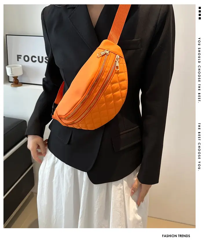 Women's Rhomboid Saddle Crossbody Bag White Nylon Spring 2024 — feature 2