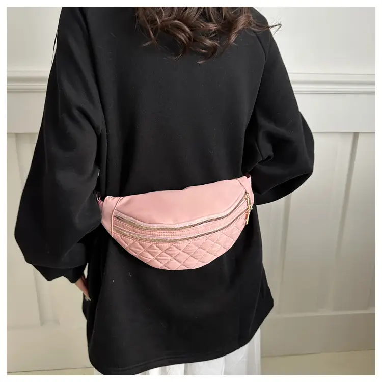 Women's Rhomboid Saddle Crossbody Bag White Nylon Spring 2024 — feature 33