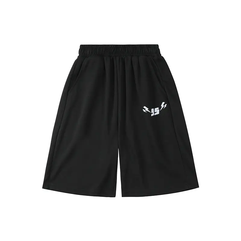 Black Flocking Printed Short Sleeve T-Shirt for Girls Boys - Image 3