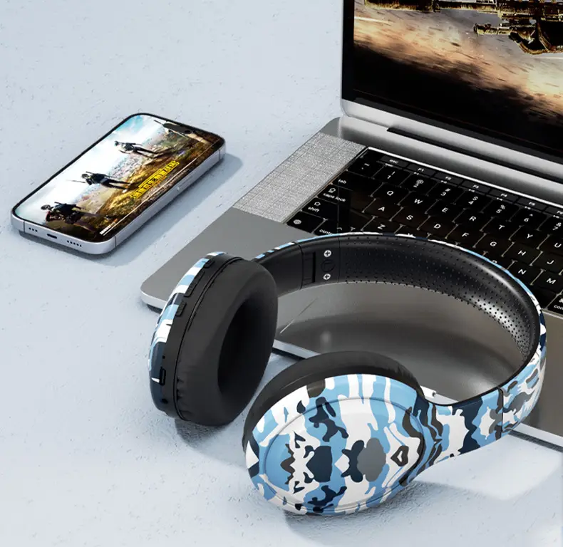 Wireless Bluetooth Headphones Camo Heavy Bass Long Battery — feature 17