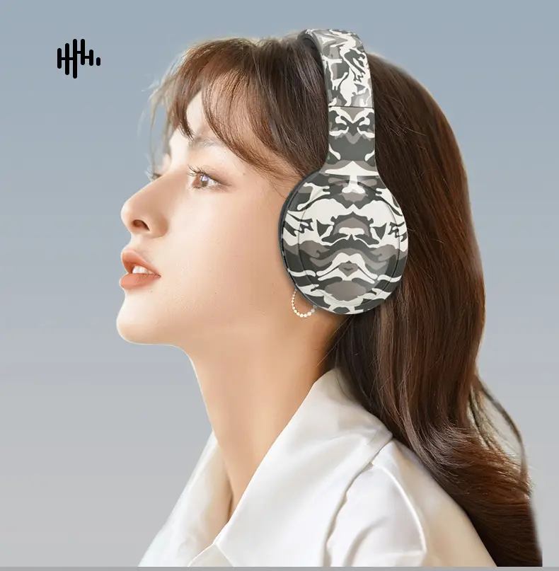 Wireless Bluetooth Headphones Camo Heavy Bass Long Battery — feature 9