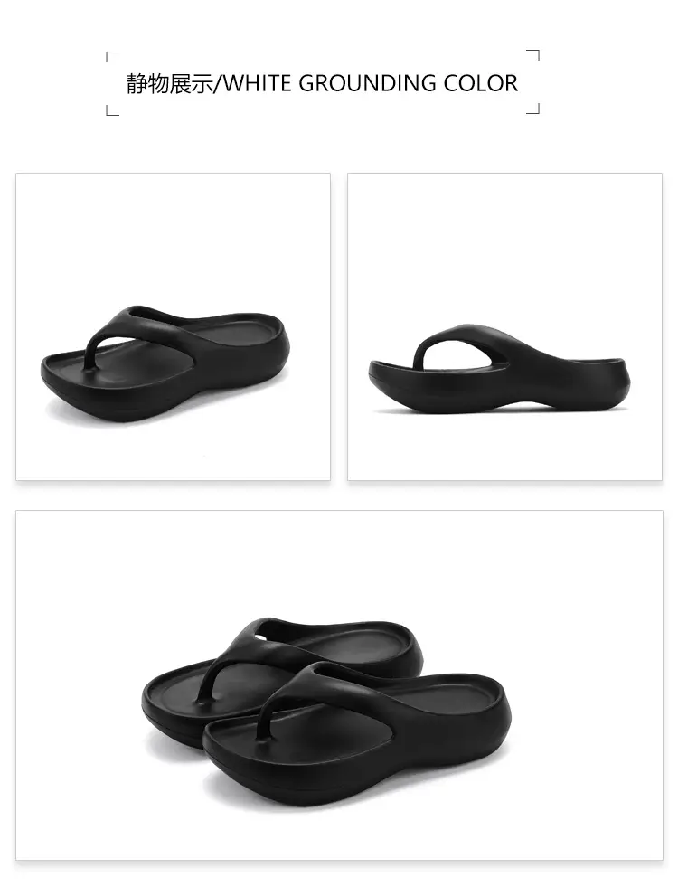 Thick-Soled Flip-Flops for Women Summer Eva European and American Ins Trbottomy Soft-Soled Flats-Soled Electroplated Silver Korean Fashion Sandals — feature 44