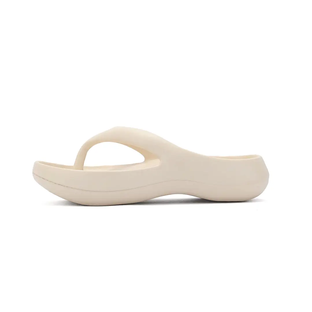 Thick-Soled Flip-Flops for Women Summer Eva European and American Ins Trbottomy Soft-Soled Flats-Soled Electroplated Silver Korean Fashion Sandals