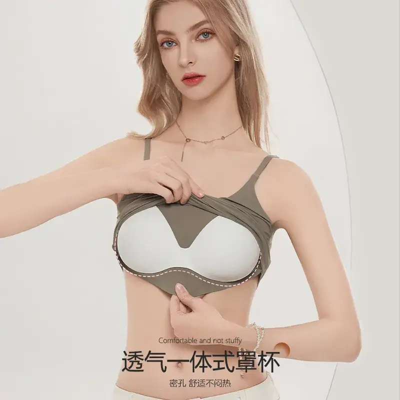 Women's Elastic Camisole Top with Chest Pad & Back Support - Image 7