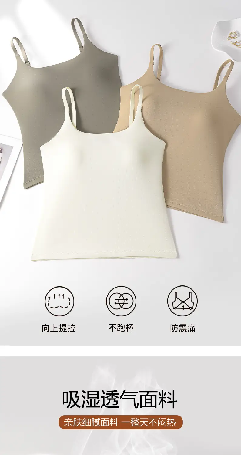 Women's Elastic Camisole Top with Chest Pad & Back Support — feature 10