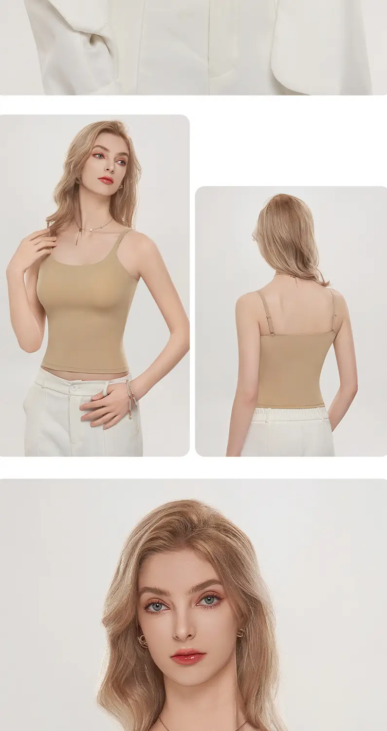 Women's Elastic Camisole Top with Chest Pad & Back Support — feature 17