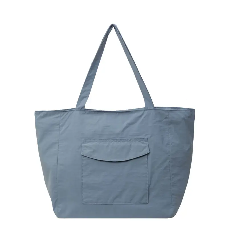 Purple Nylon Tote Bag Large Capacity Commuter Shoulder Bag - Image 7