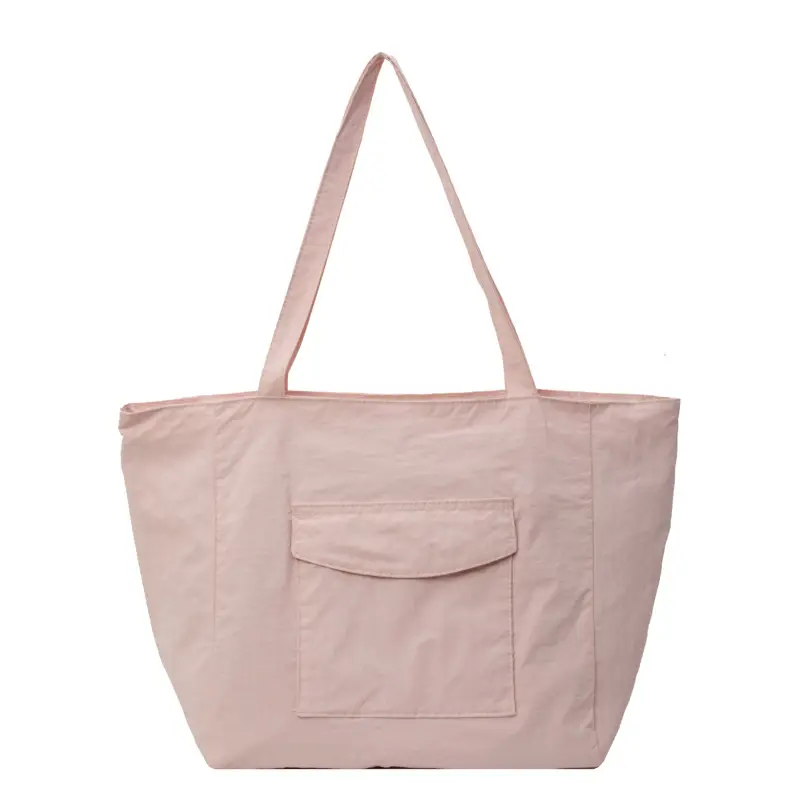 Purple Nylon Tote Bag Large Capacity Commuter Shoulder Bag - Image 5