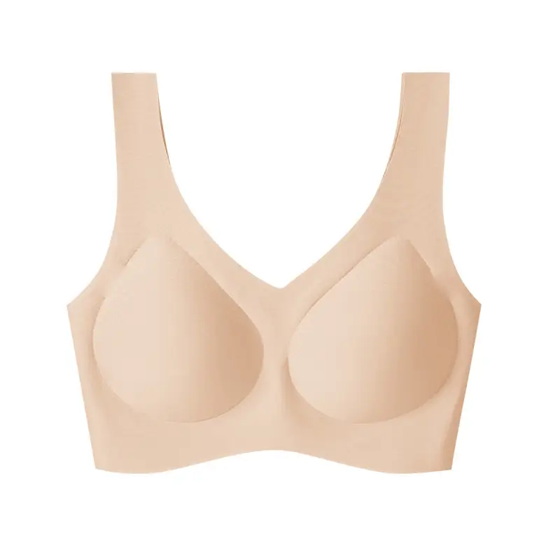 Seamless Underwear, Summer Thin Style, Push-Up, No Underwire, Anti-Sagging, Sports Back-Beautifying Bra with Chest Pads for Young Girls