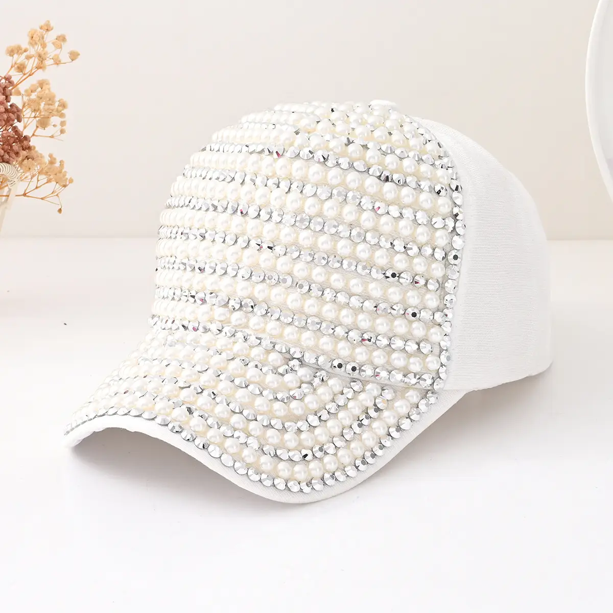 Pearl Beaded Baseball Cap Set for Women — feature 3