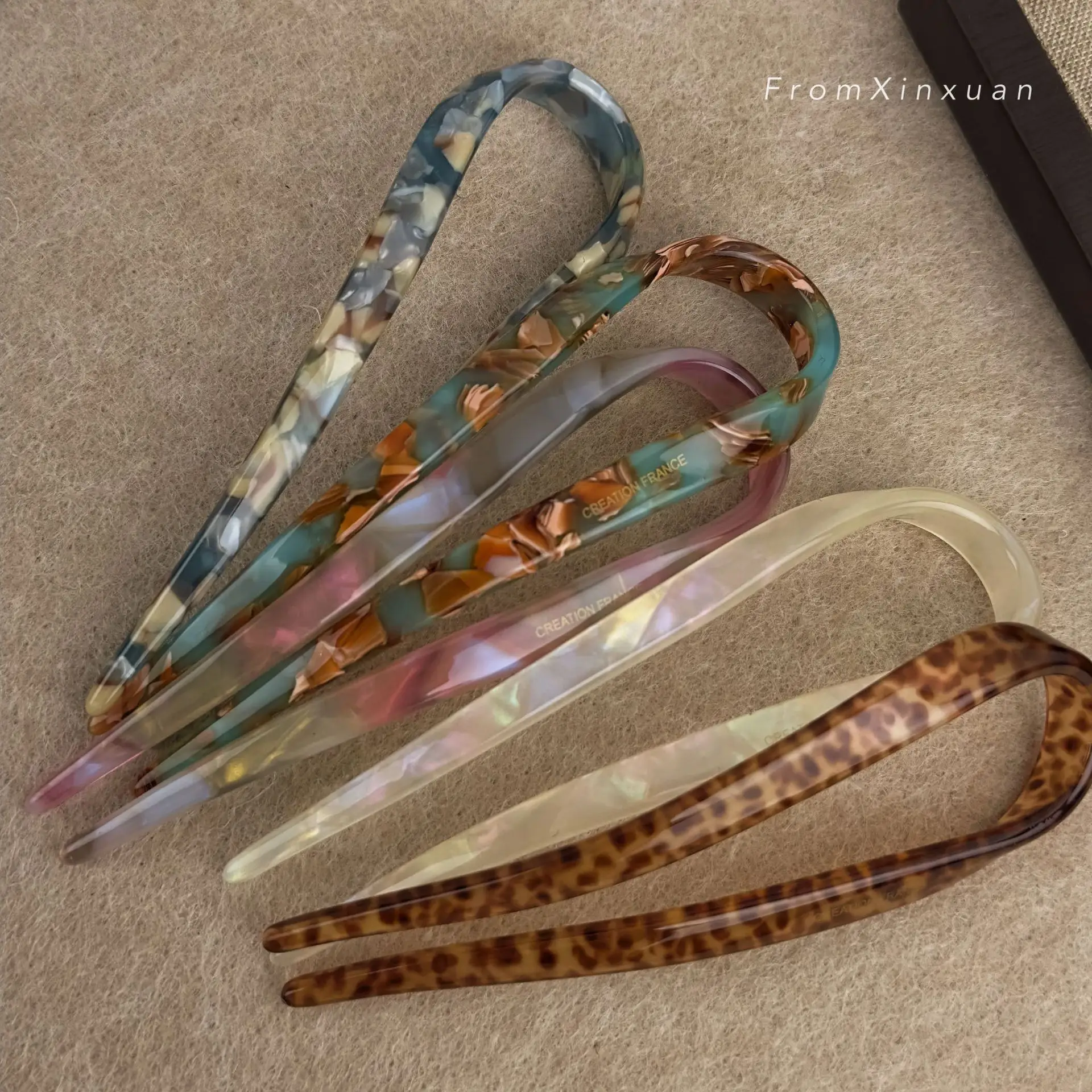 U-Shaped Acetate Hairpin for Women High-Grade Daily Commute — feature 1