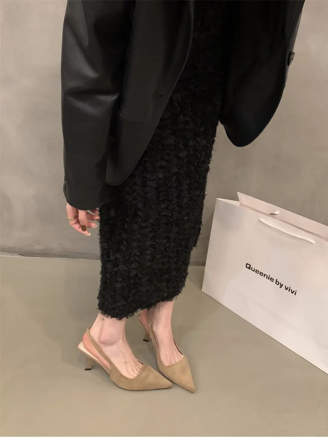 Black elegant ladies closed toe sandals fairy shoes 2024 new spring and summer French pointed high heels single-layer shoes — feature 5