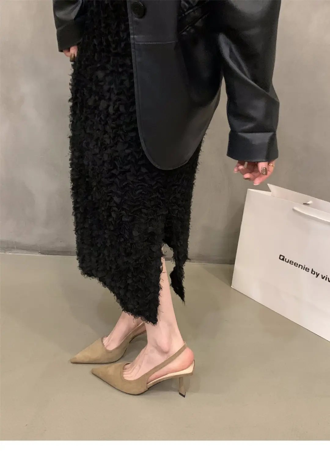 Black elegant ladies closed toe sandals fairy shoes 2024 new spring and summer French pointed high heels single-layer shoes — feature 6
