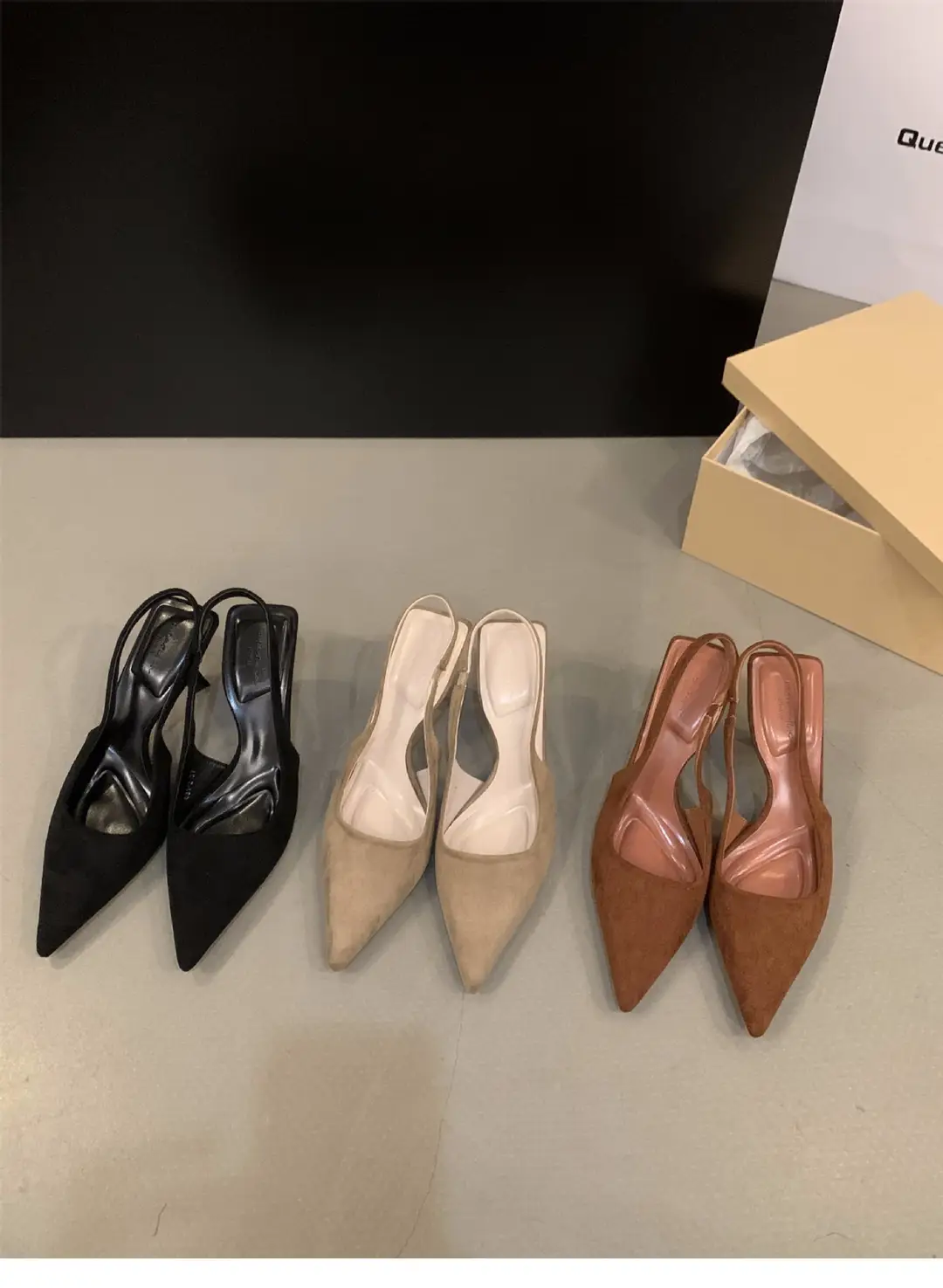 Black elegant ladies closed toe sandals fairy shoes 2024 new spring and summer French pointed high heels single-layer shoes — feature 7