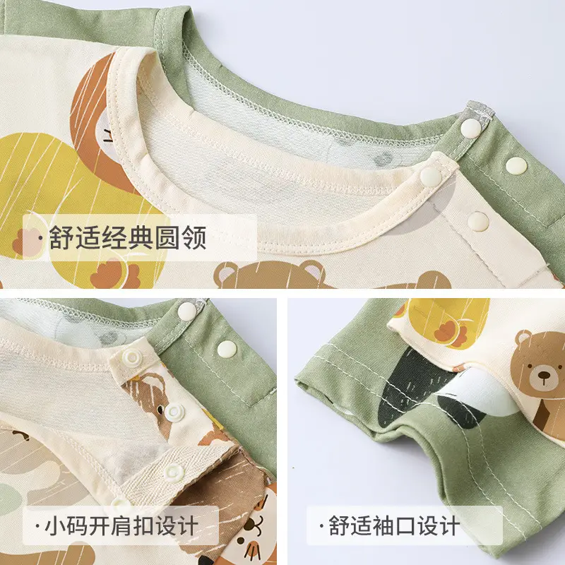 2025 Baby T-Shirt Bear Print Summer Boys Girls - Image 5