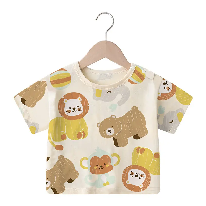2025 Baby T-Shirt Bear Print Summer Boys Girls - Image 7