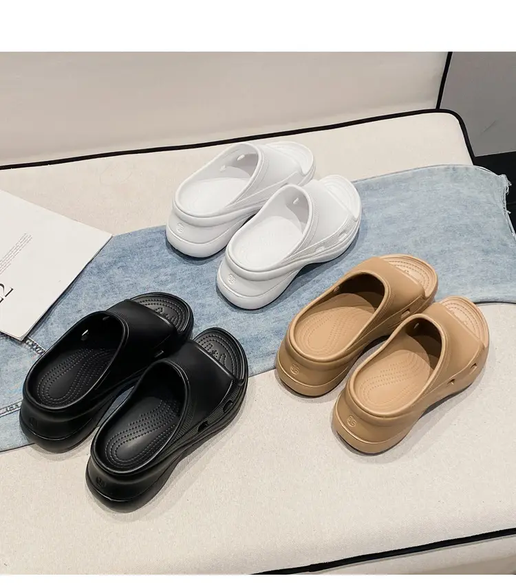 Women's Thick-Soled Slippers, Trendy Eva Soft-Soled Wedge Sandals for Outdoor Wear, Paris-Style Slippers Specially Designed for Ins Fashion — feature 1