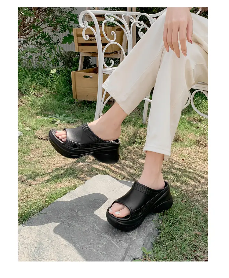 Women's Thick-Soled Slippers, Trendy Eva Soft-Soled Wedge Sandals for Outdoor Wear, Paris-Style Slippers Specially Designed for Ins Fashion — feature 14