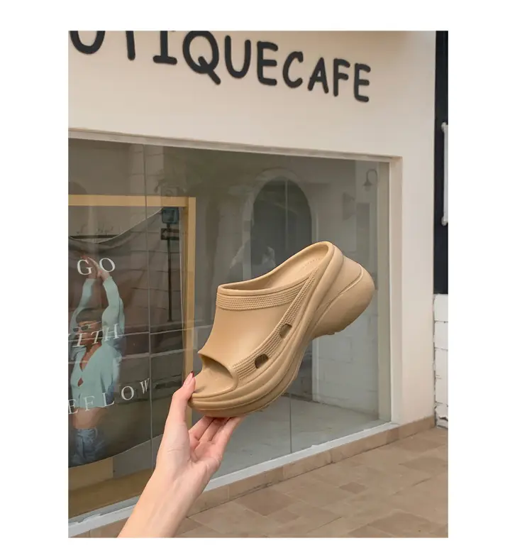 Women's Thick-Soled Slippers, Trendy Eva Soft-Soled Wedge Sandals for Outdoor Wear, Paris-Style Slippers Specially Designed for Ins Fashion — feature 20