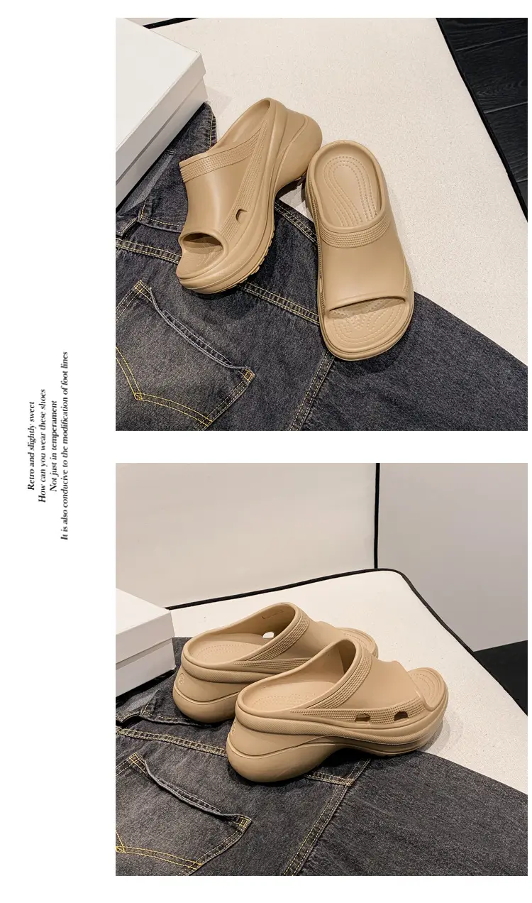 Women's Thick-Soled Slippers, Trendy Eva Soft-Soled Wedge Sandals for Outdoor Wear, Paris-Style Slippers Specially Designed for Ins Fashion — feature 42