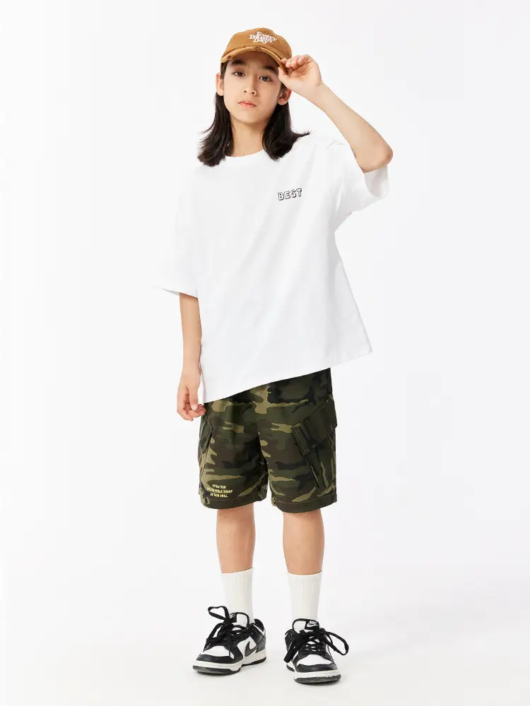 Kids White T-Shirt Short Sleeve Loose Western Style - Image 7