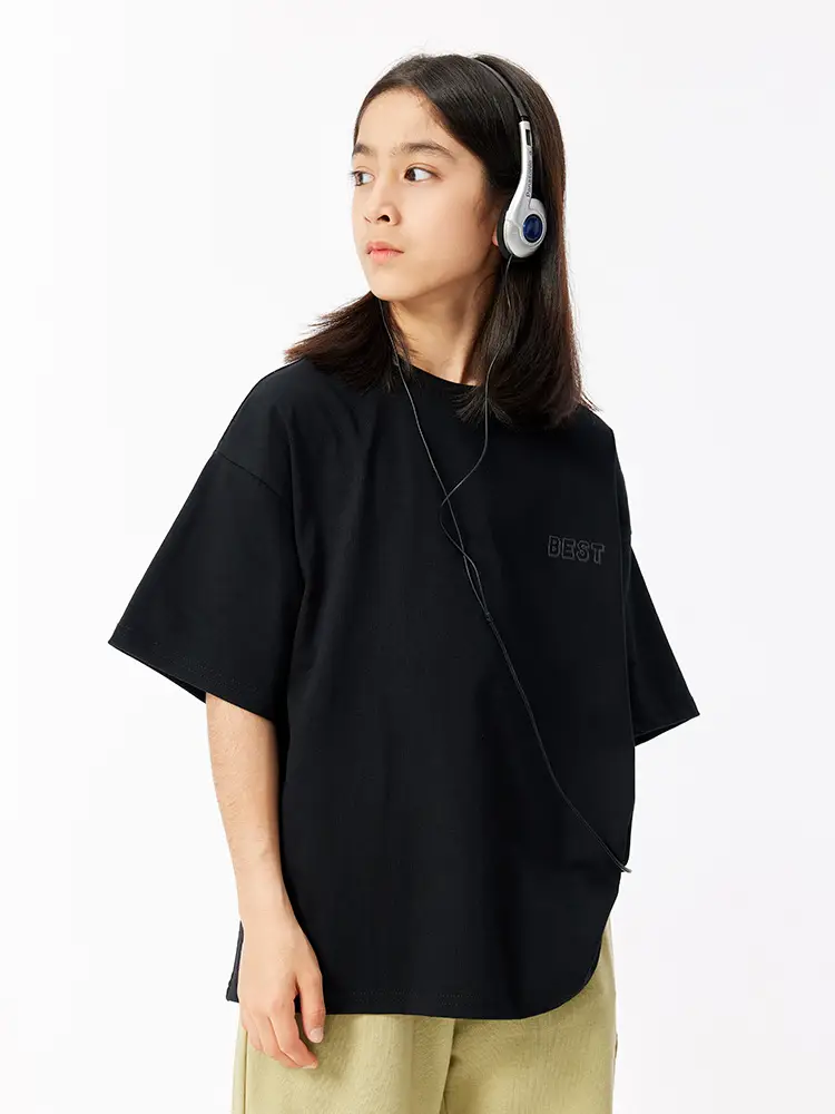 Kids White T-Shirt Short Sleeve Loose Western Style - Image 8