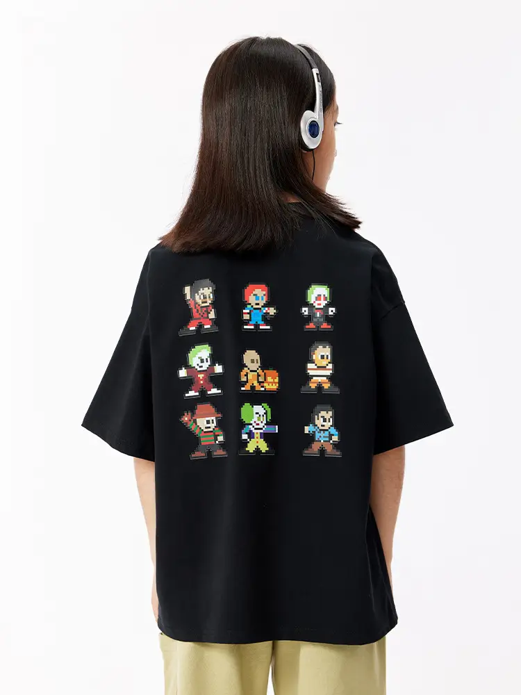 Kids White T-Shirt Short Sleeve Loose Western Style - Image 9