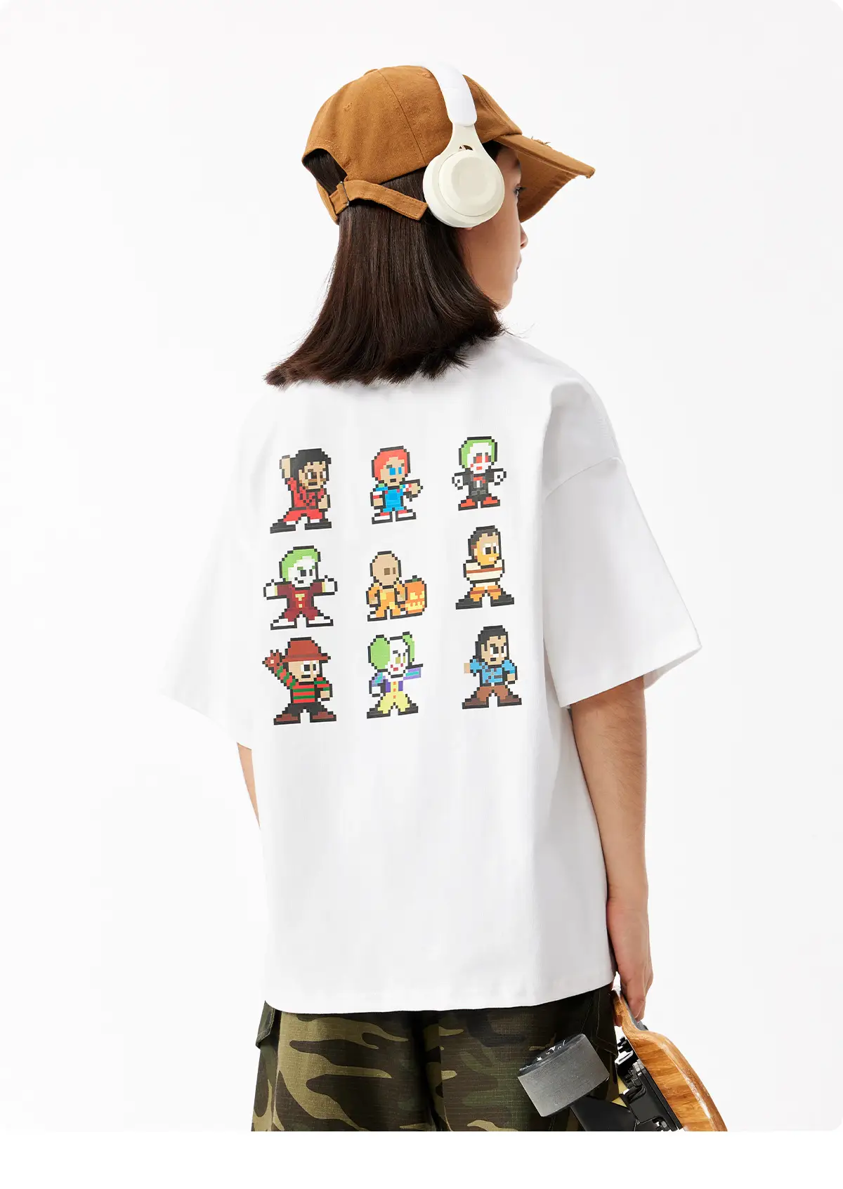 Kids White T-Shirt Short Sleeve Loose Western Style — feature 20