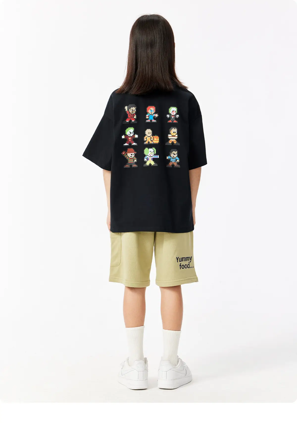 Kids White T-Shirt Short Sleeve Loose Western Style — feature 23