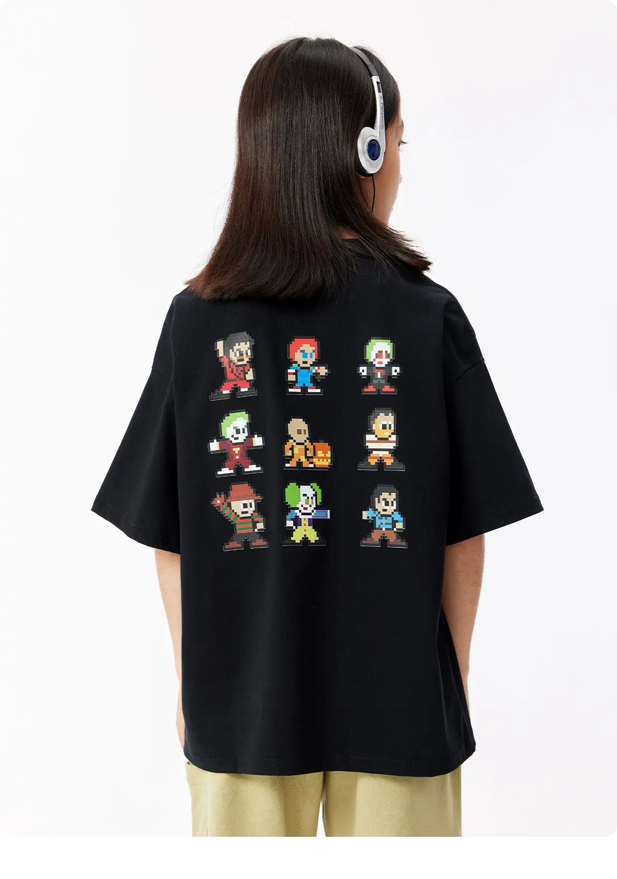 Kids White T-Shirt Short Sleeve Loose Western Style — feature 26