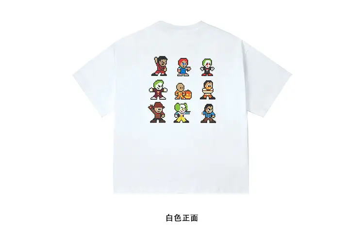 Kids White T-Shirt Short Sleeve Loose Western Style — feature 28