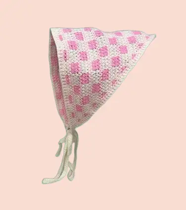 French Retro Knitted Floral Headscarf for Girls