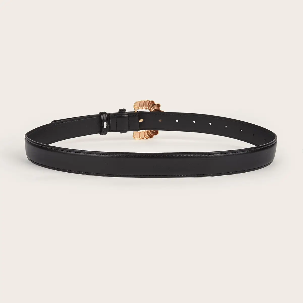 Black Gold Buckle Women's Belt for Fashion Accessories - Image 4