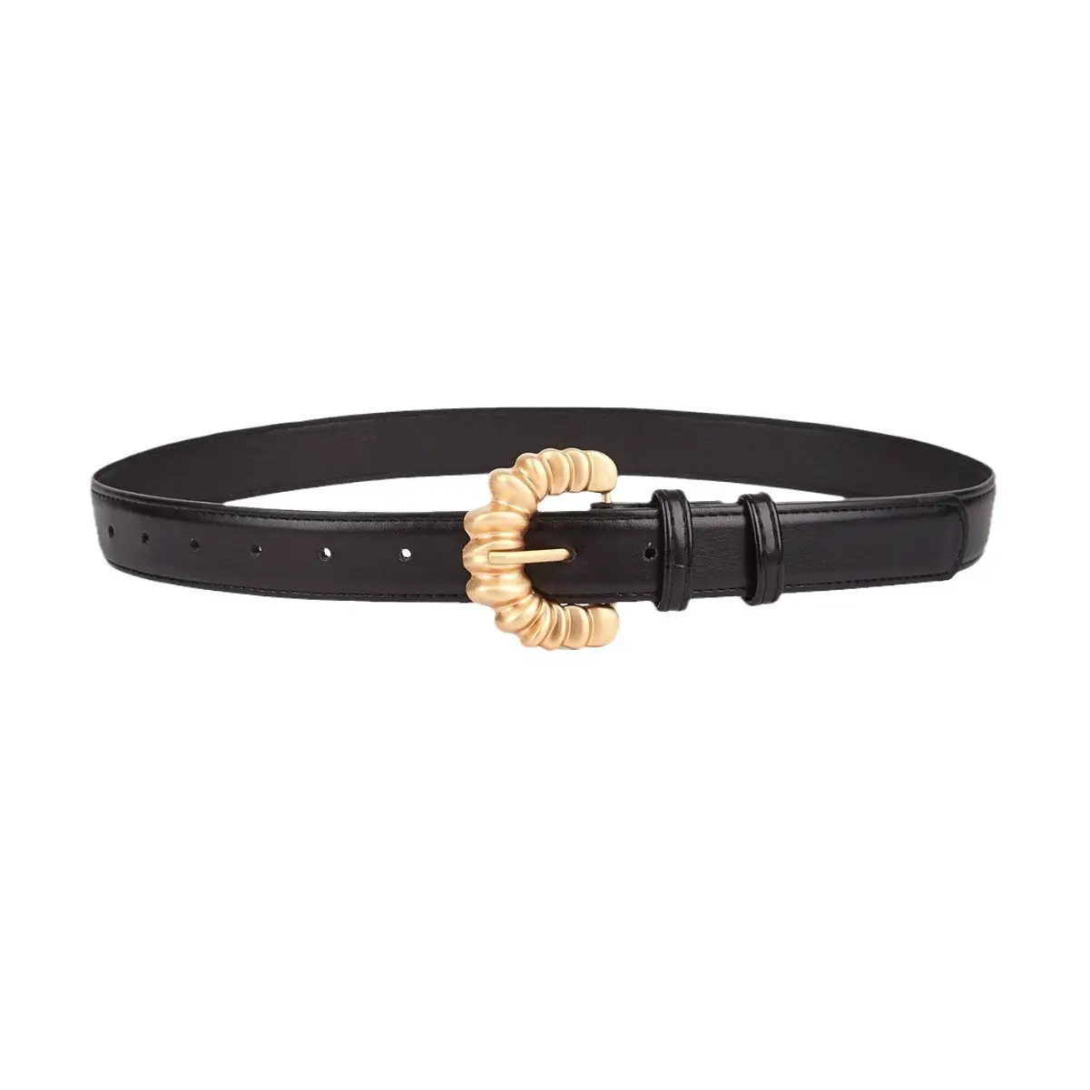 Black Gold Buckle Women's Belt for Fashion Accessories - Image 5