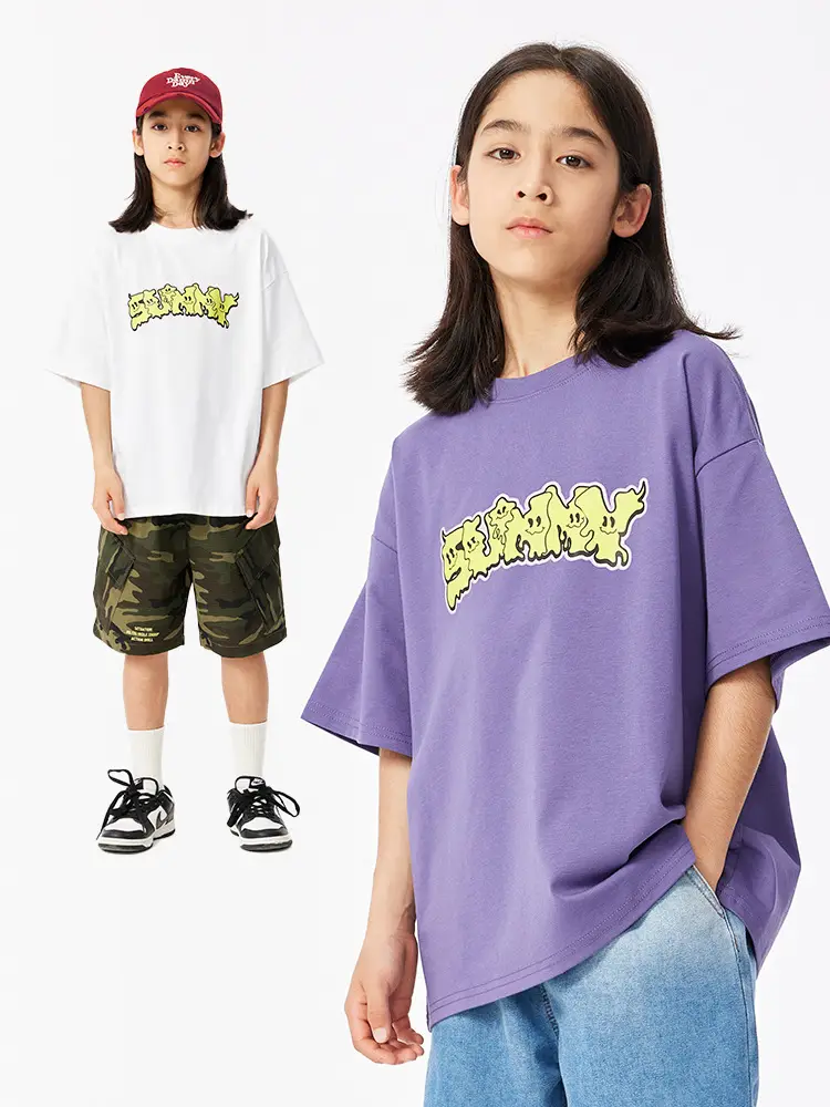 Purple Graphic T-Shirt for Girls Boys Summer Wear - Image 6