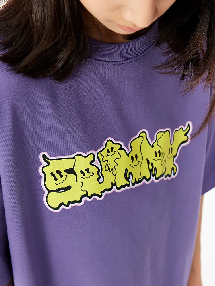 Purple Graphic T-Shirt for Girls Boys Summer Wear - Image 9