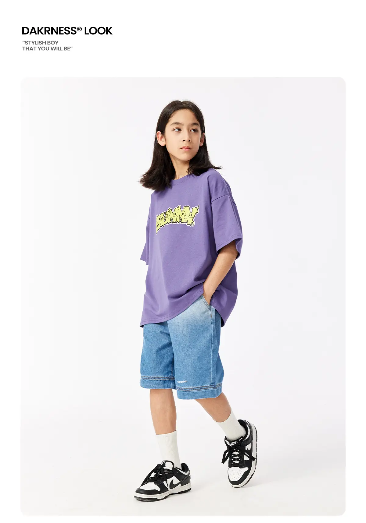 Purple Graphic T-Shirt for Girls Boys Summer Wear — feature 14