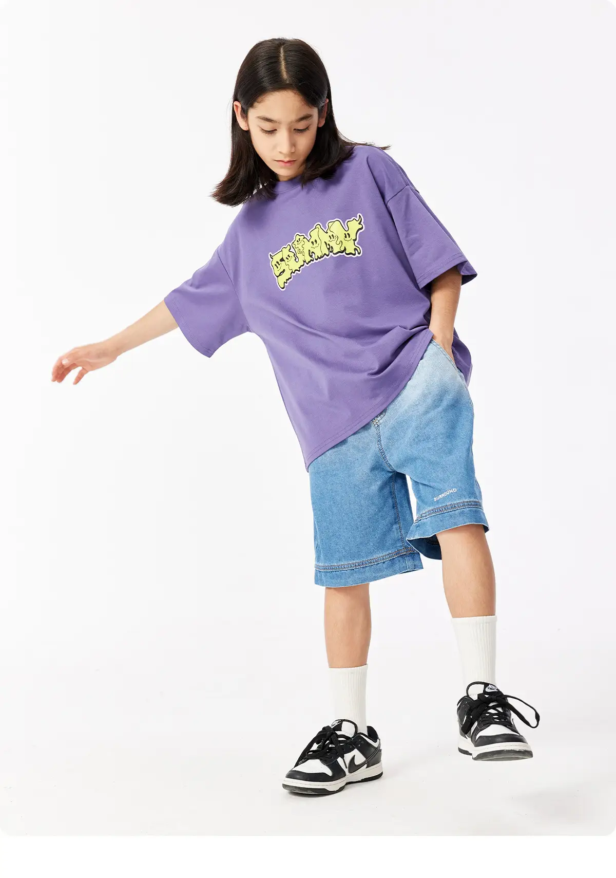 Purple Graphic T-Shirt for Girls Boys Summer Wear — feature 15
