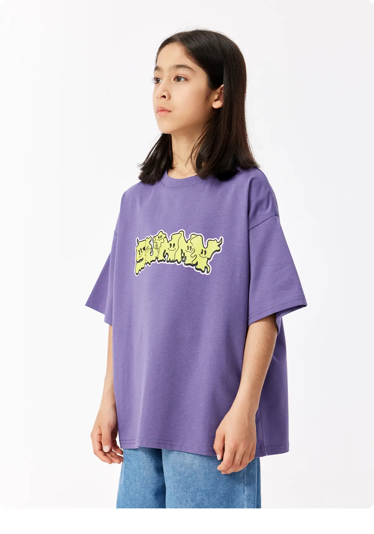 Purple Graphic T-Shirt for Girls Boys Summer Wear — feature 17