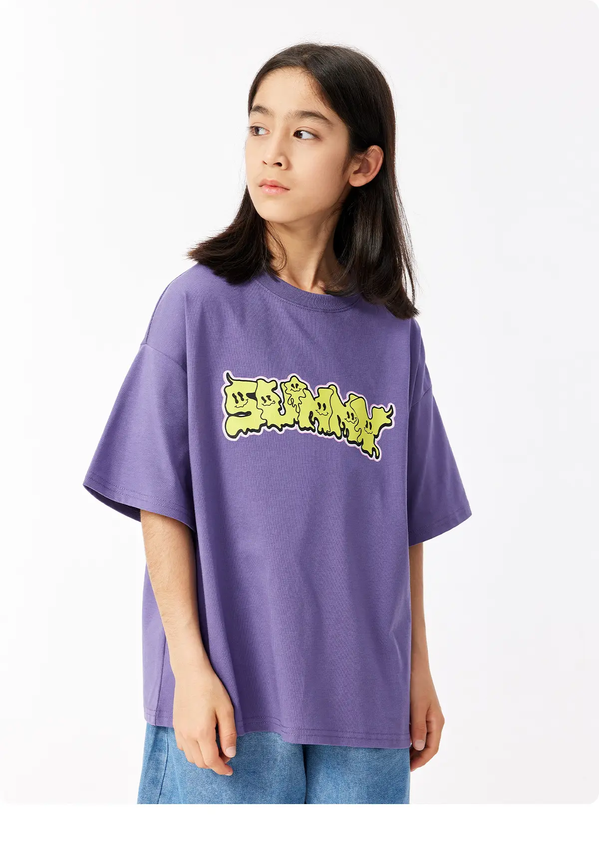 Purple Graphic T-Shirt for Girls Boys Summer Wear — feature 18
