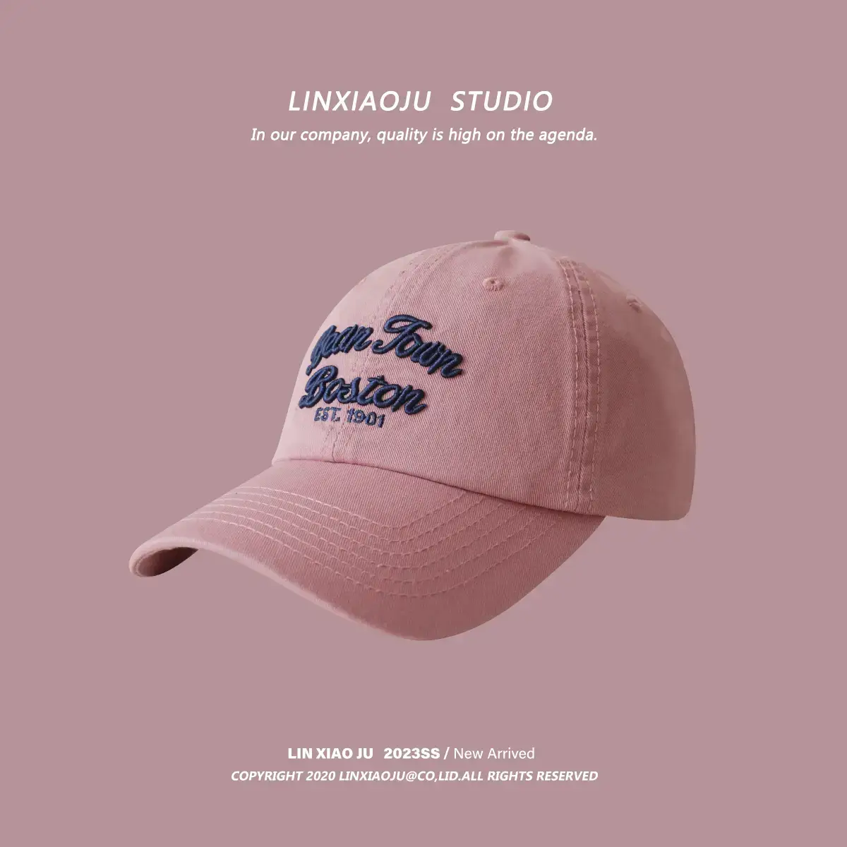 Rose Pink Fisherman Cap for Women Sun Protection - Image 4
