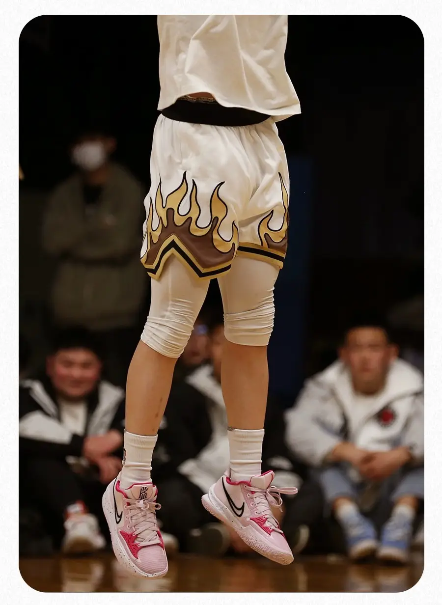 Men White Flame Basketball Shorts 2024 — feature 5